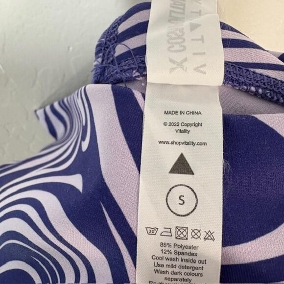 Vitality x Cosmopolitan Leggings Womens Small Purple Blue Swirl High Rise Yoga - Picture 6 of 9